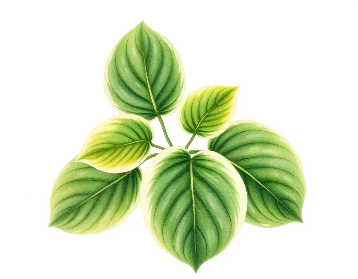 Watercolor illustration of Hosta 'Pamela San Martin'