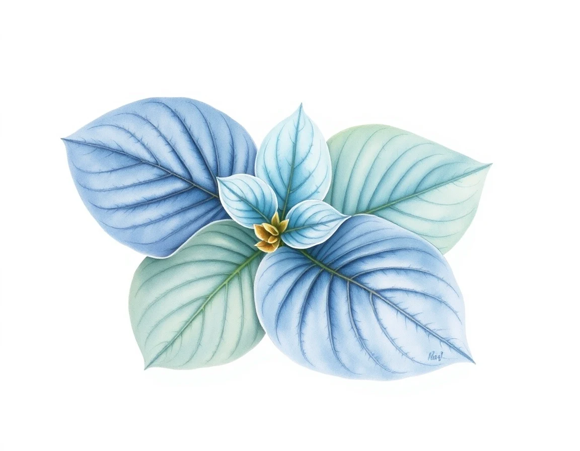 Watercolor illustration of Hosta 'Papa's Gold'