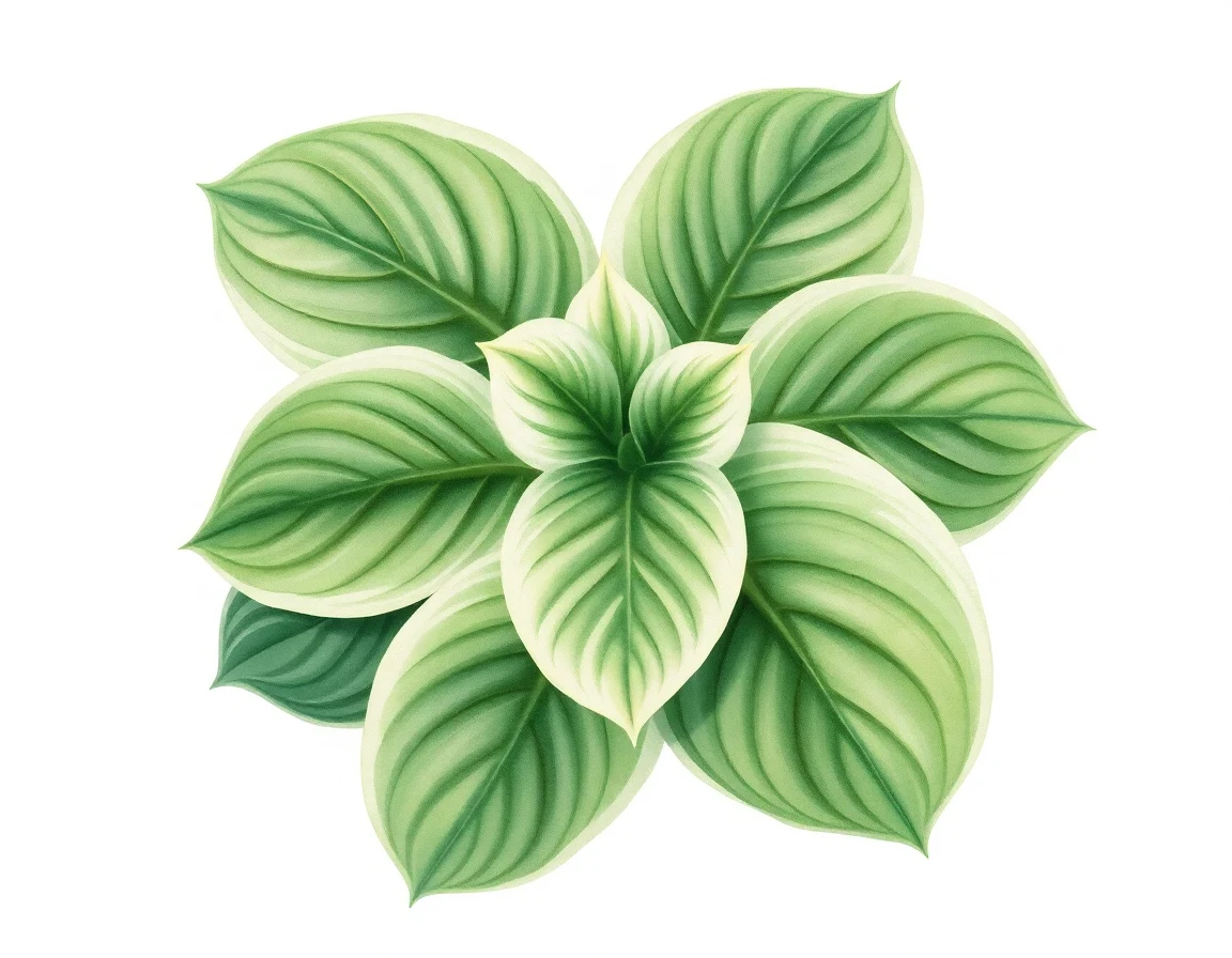 Watercolor illustration of Hosta 'Pat Raeder'