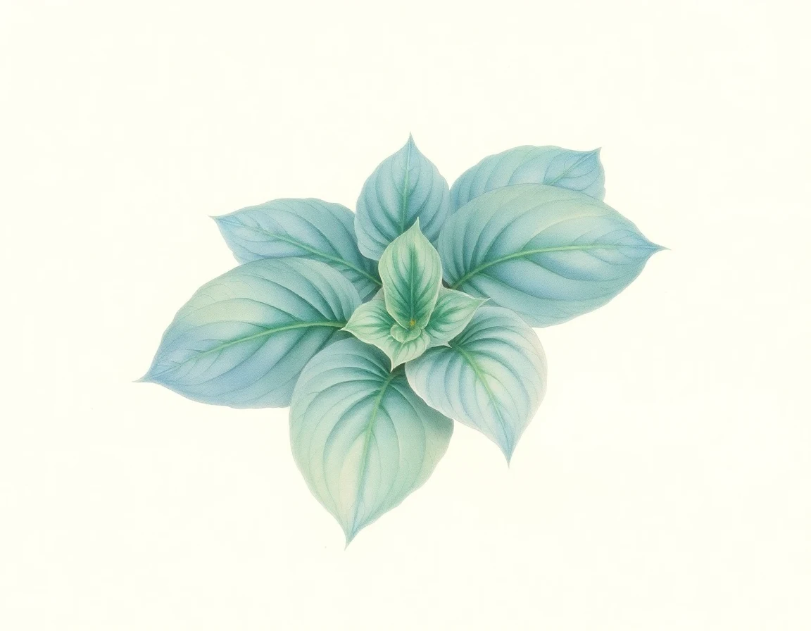 Watercolor illustration of Hosta 'Patricia'
