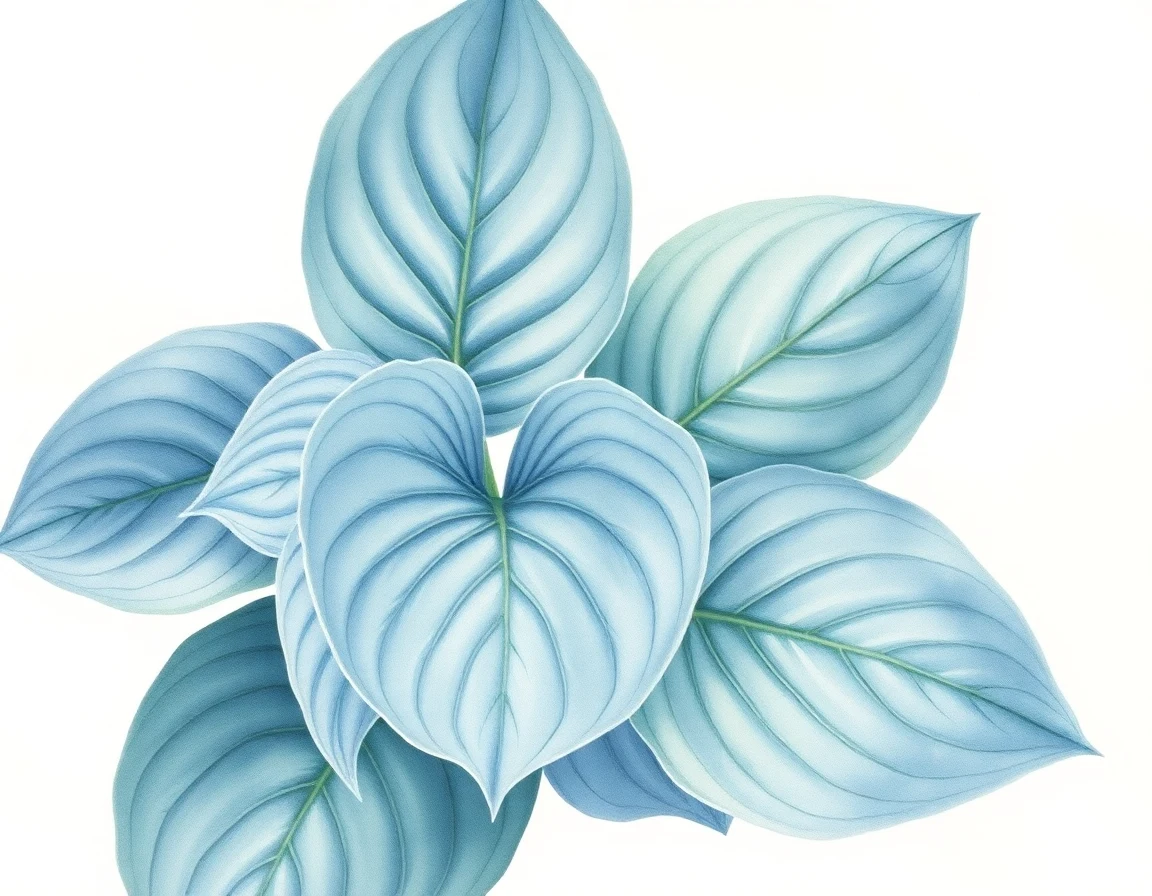 Watercolor illustration of Hosta 'Paul Bunyan'