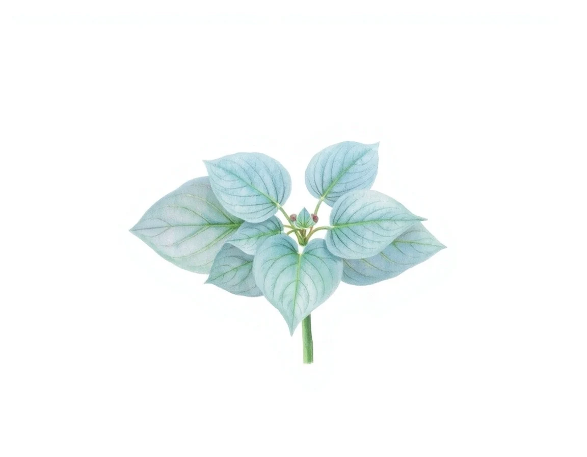 Watercolor illustration of Hosta 'Pearl Buttons'