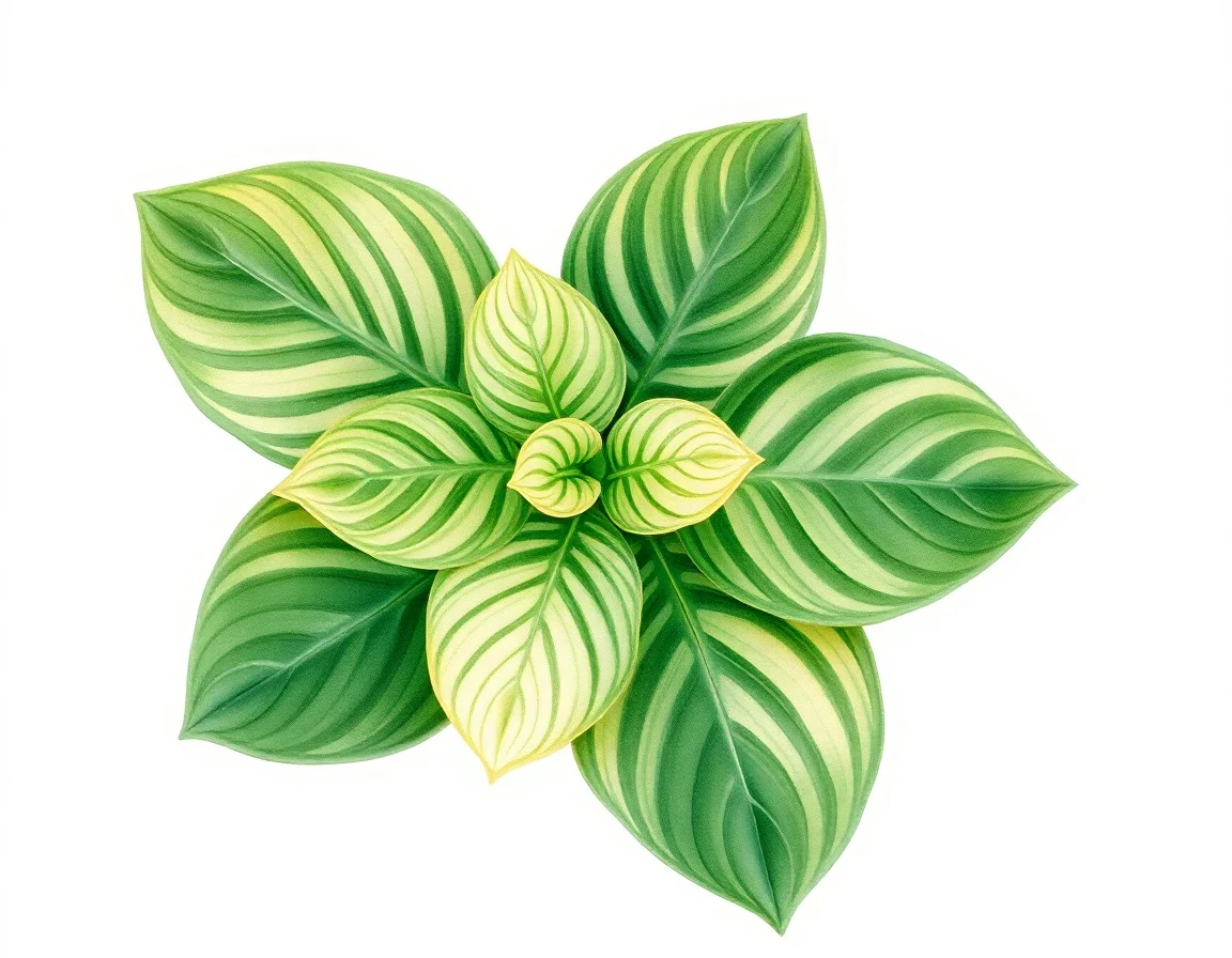 Watercolor illustration of Hosta 'Pearl Lake'