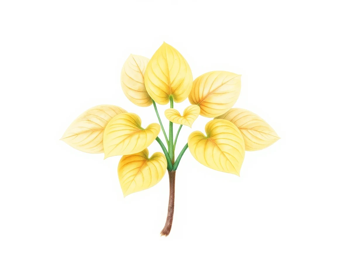 Watercolor illustration of Hosta 'PeeDee Gold Flash'