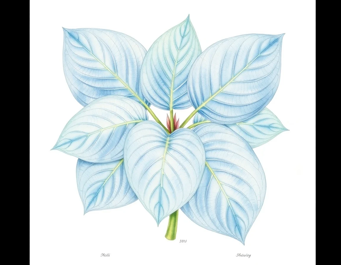 Watercolor illustration of Hosta 'People's Choice'