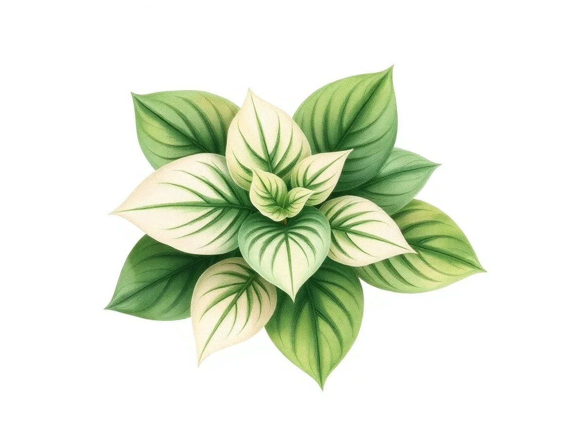Watercolor illustration of Hosta 'Petes Slon He'