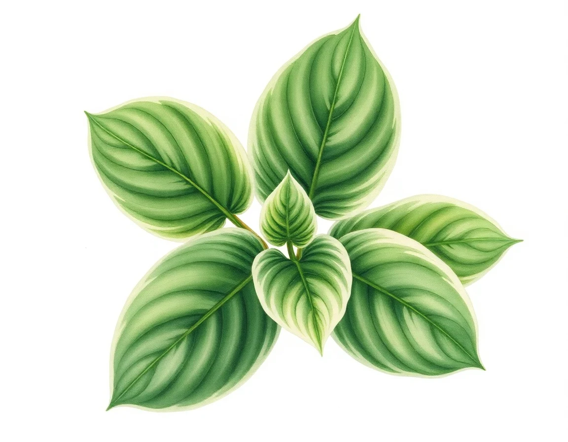 Watercolor illustration of Hosta 'Pg 13'