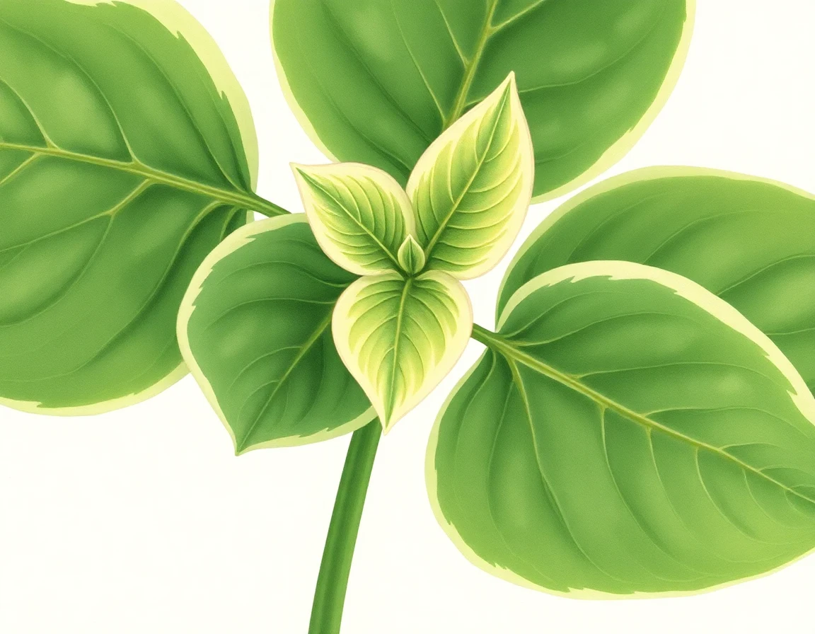 Watercolor illustration of Hosta 'Pied Piper'