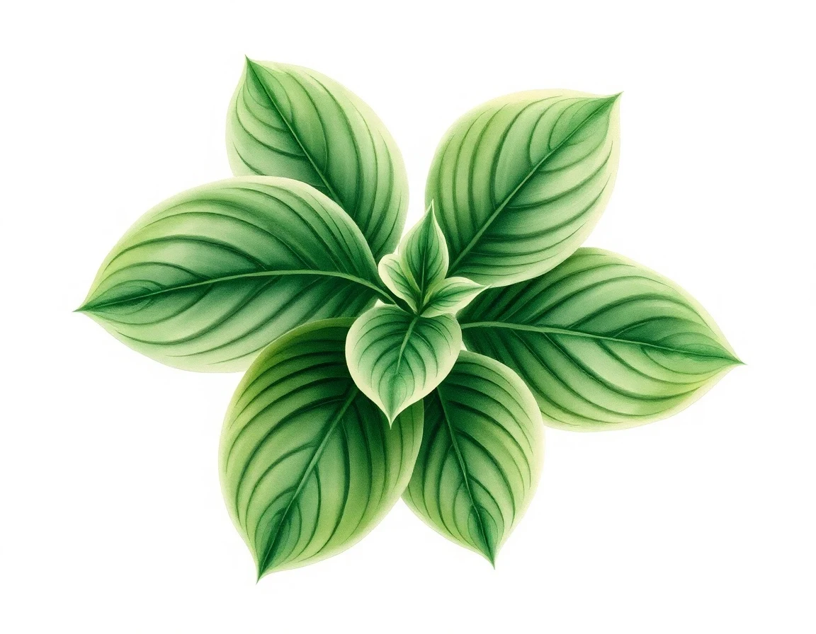 Watercolor illustration of Hosta 'Pillow Talk'