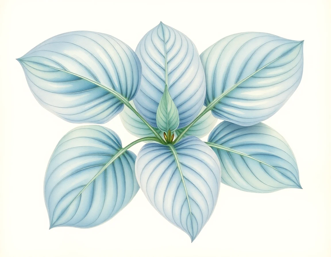 Watercolor illustration of Hosta 'Pineapple Upsidedown Cake'