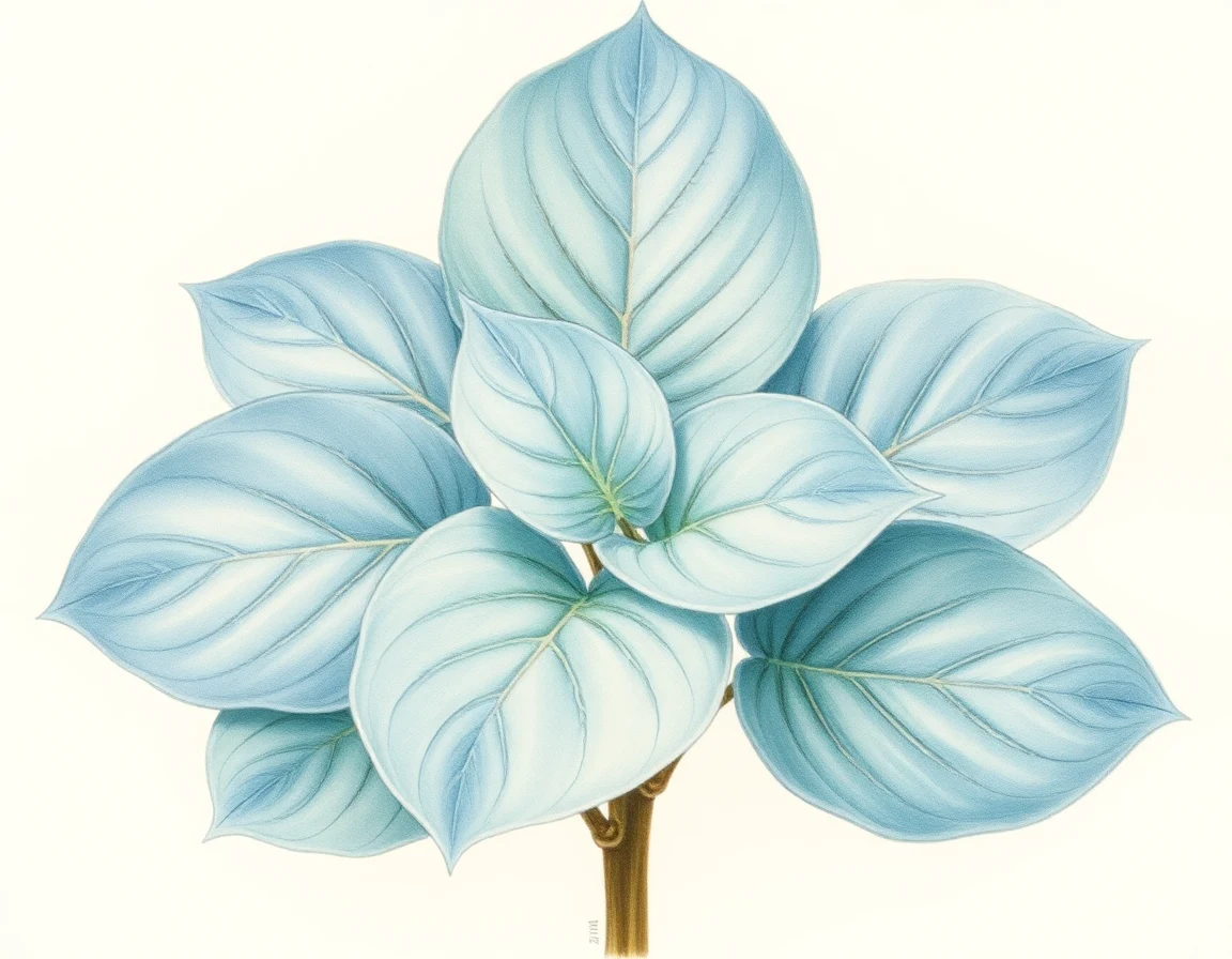 Watercolor illustration of Hosta 'Pinky'