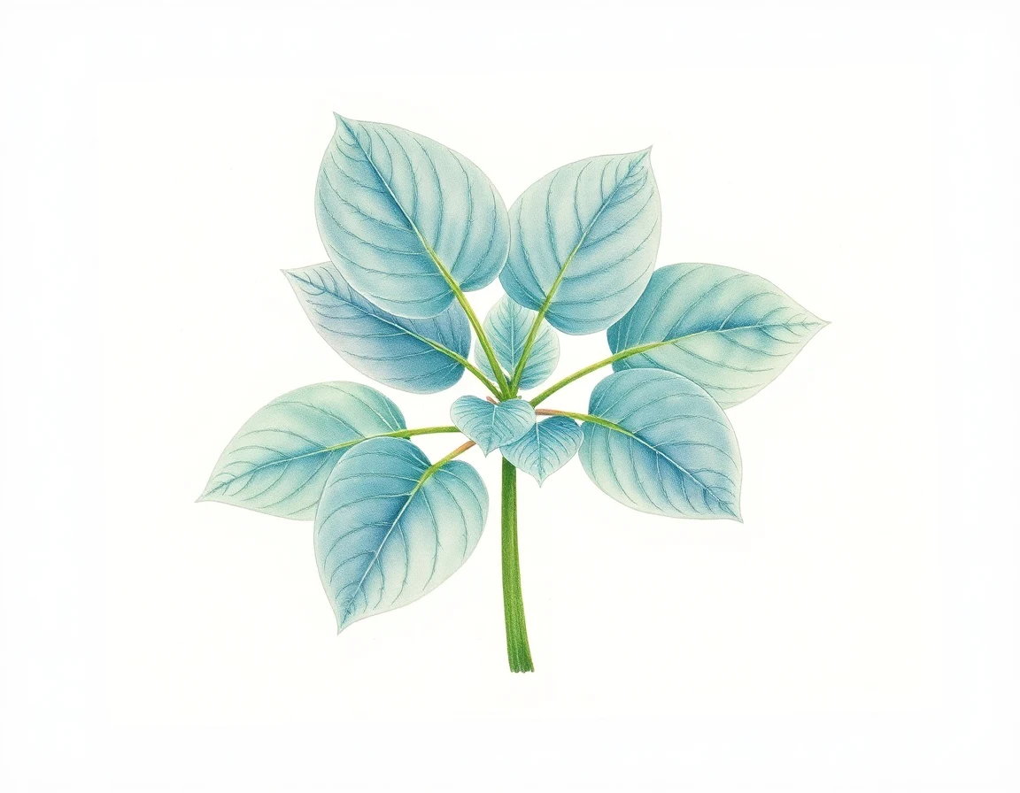 Watercolor illustration of Hosta 'Pistachio Cream'