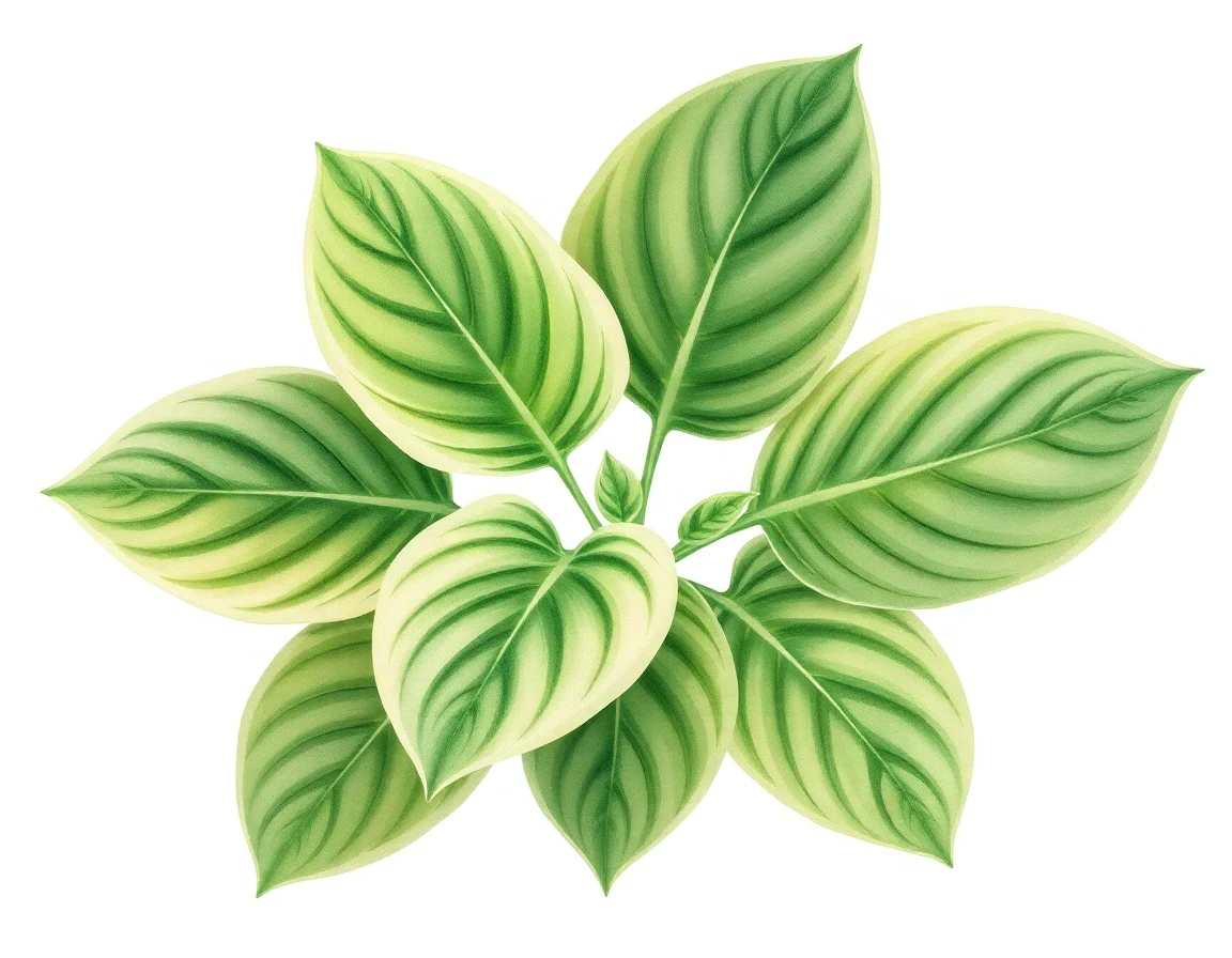 Watercolor illustration of Hosta 'Polish Prince'