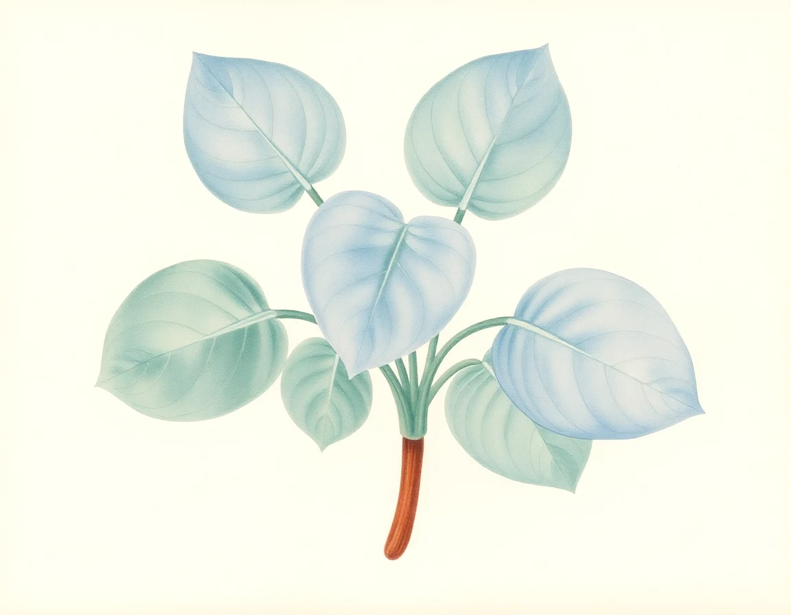 Watercolor illustration of Hosta 'Popo'