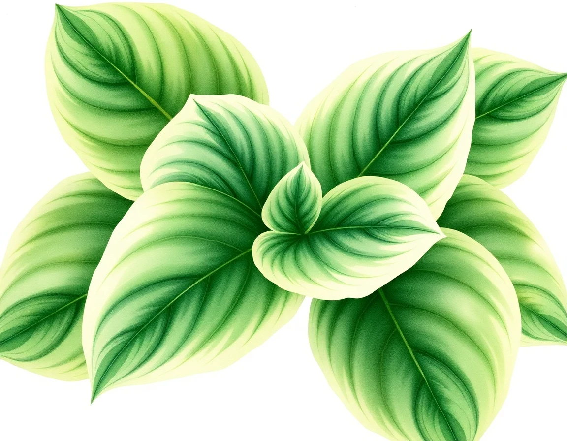 Watercolor illustration of Hosta 'Poseidon'