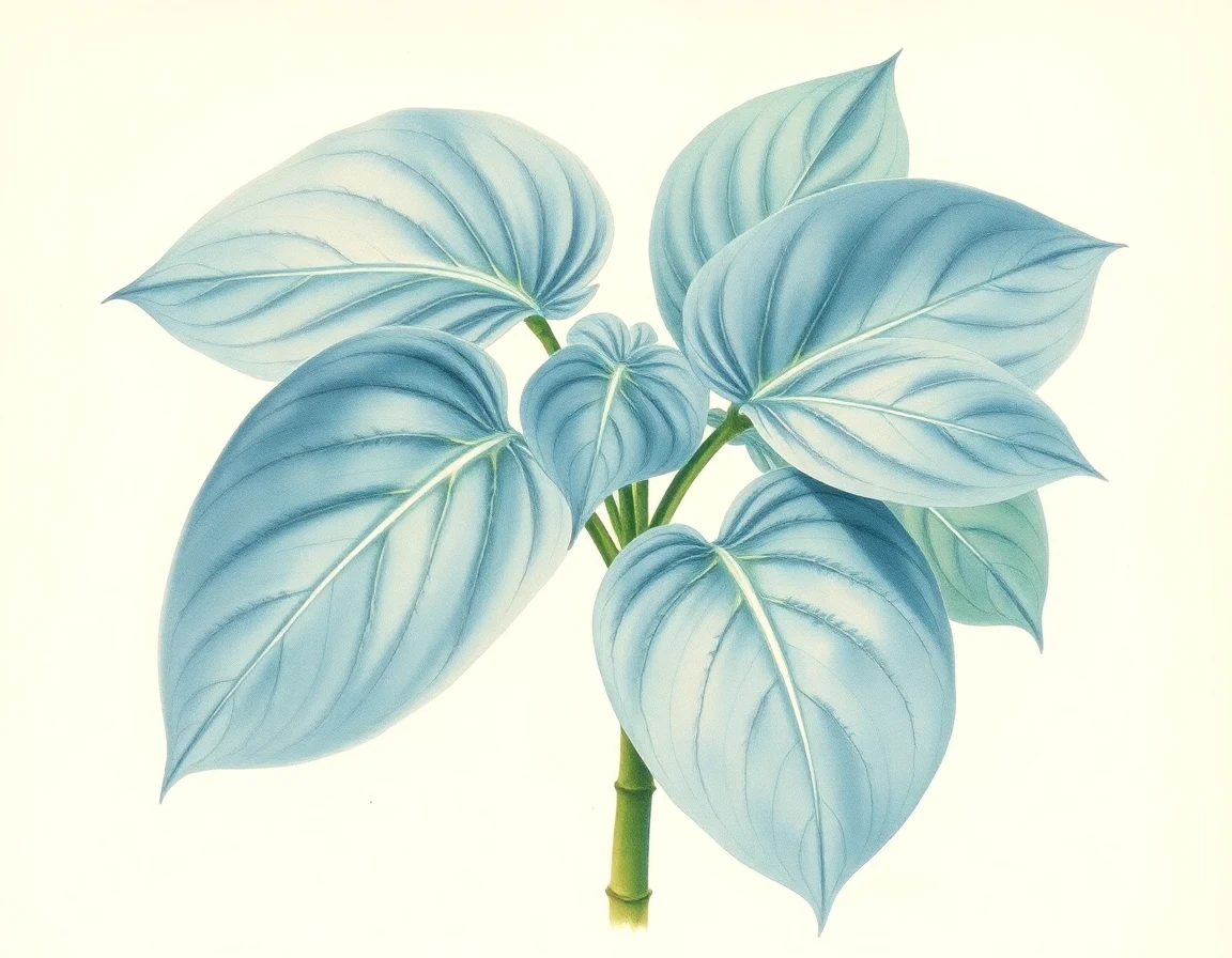 Watercolor illustration of Hosta 'Primal Instinct'