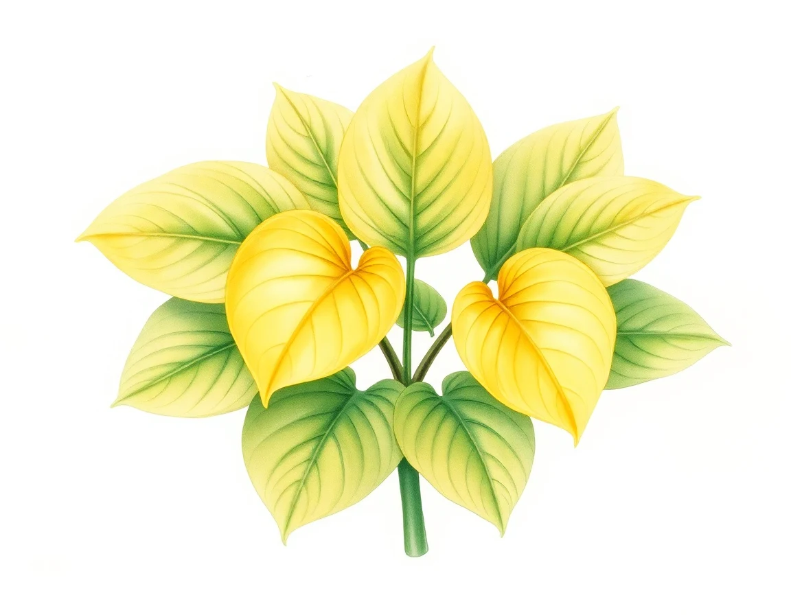 Watercolor illustration of Hosta 'Prince Michael'