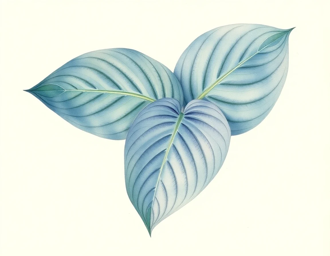 Watercolor illustration of Hosta 'Prom Queen'