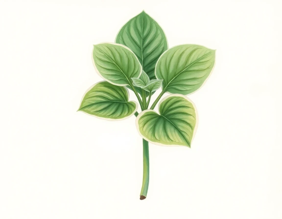 Watercolor illustration of Hosta 'Promised Land'