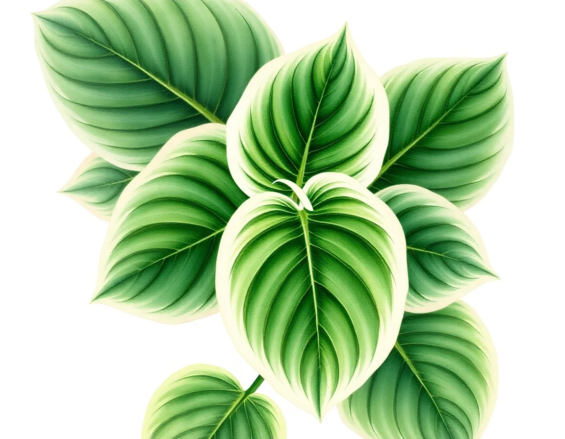 Watercolor illustration of Hosta 'Psalms'