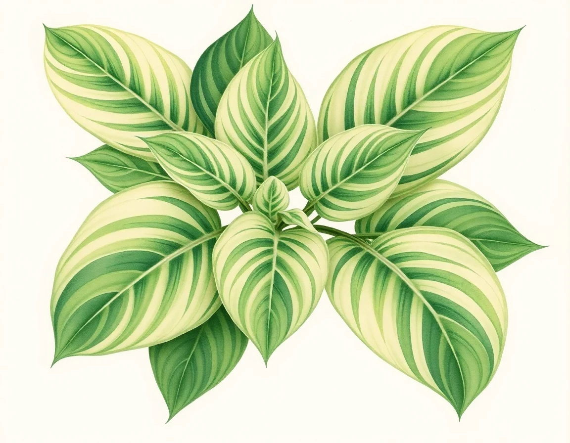 Watercolor illustration of Hosta 'Puddles and Bumps'