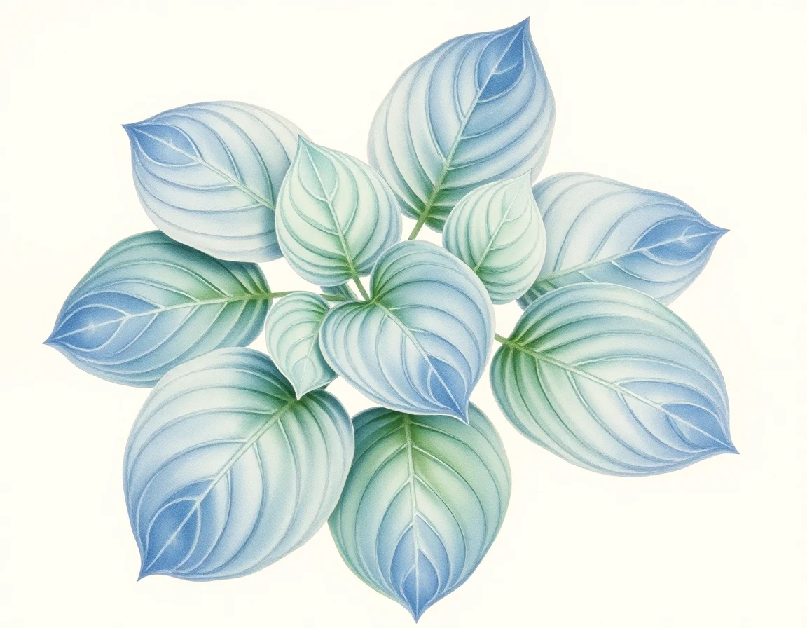 Watercolor illustration of Hosta 'Pure Heart'