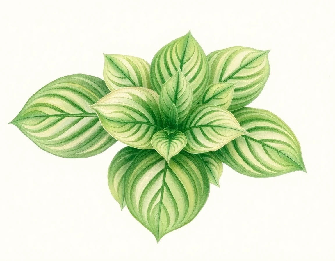 Watercolor illustration of Hosta 'Purple Boots'