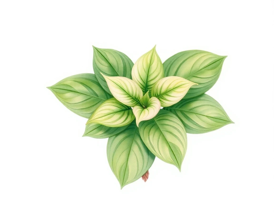 Watercolor illustration of Hosta 'Purple Bouquet'