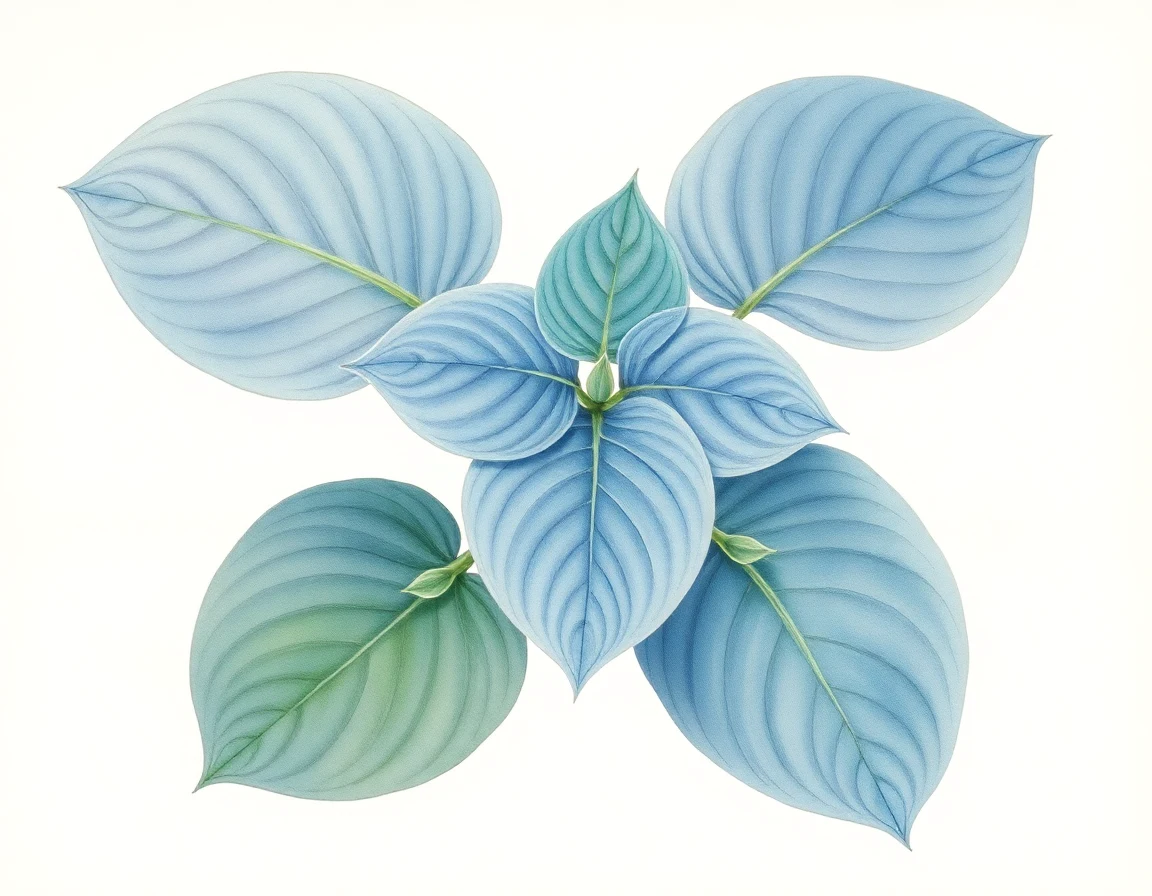 Watercolor illustration of Hosta 'Purple Moon'