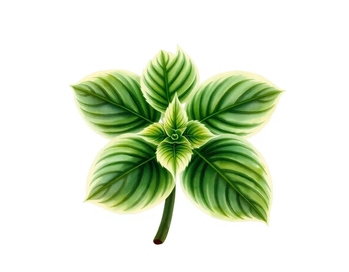 Watercolor illustration of Hosta 'Queen Isabella'