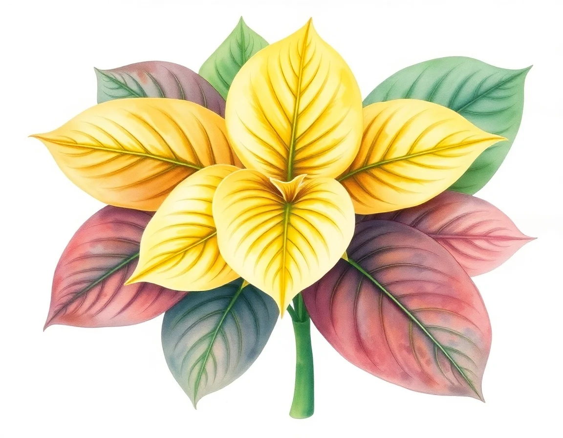 Watercolor illustration of Hosta 'Radiance'