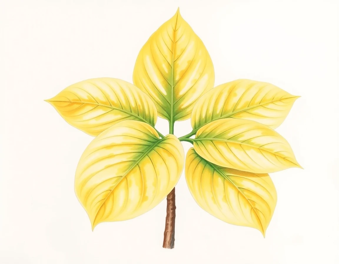 Watercolor illustration of Hosta 'Ragtime'