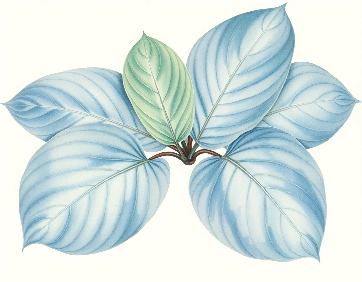 Watercolor illustration of Hosta 'Rain Dancer'