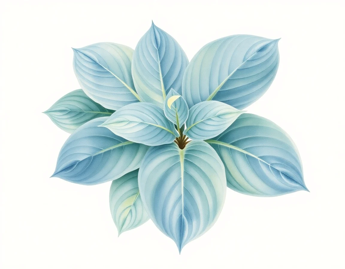 Watercolor illustration of Hosta 'Raleigh Remembrance'