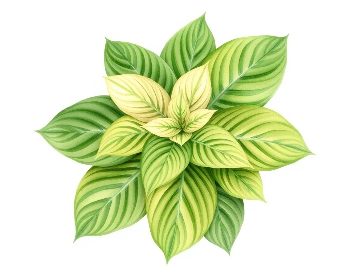 Watercolor illustration of Hosta 'Red Sox'