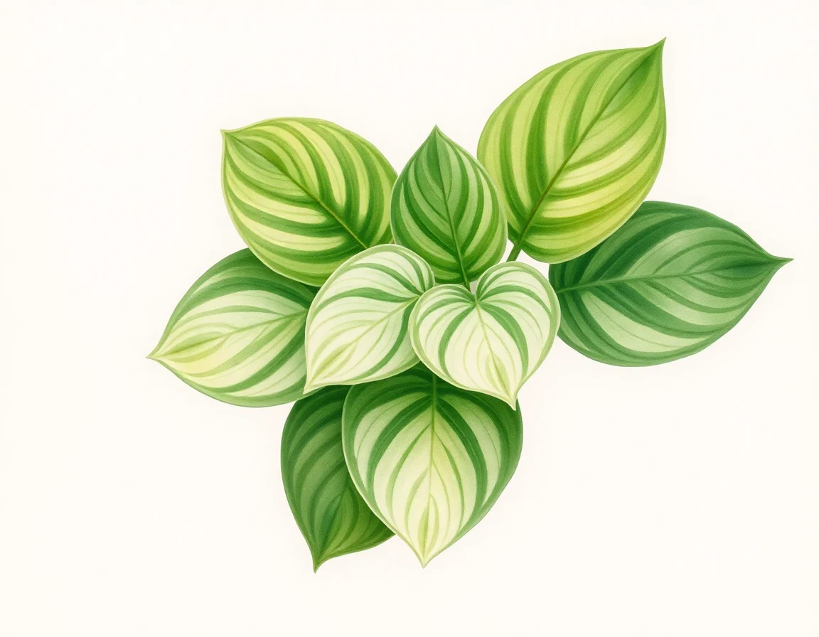 Watercolor illustration of Hosta 'Reddish Dot'