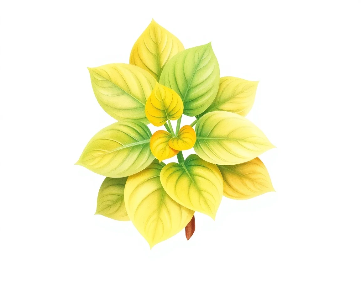 Watercolor illustration of Hosta 'Redneck Mardi Gras'
