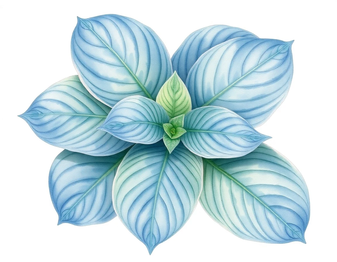 Watercolor illustration of Hosta 'Remembrance'