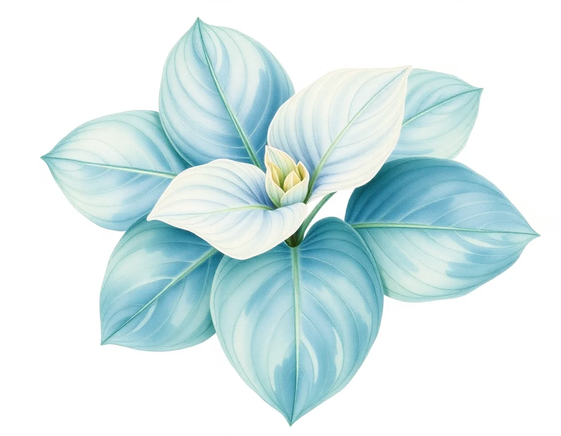 Watercolor illustration of Hosta 'Reverie'