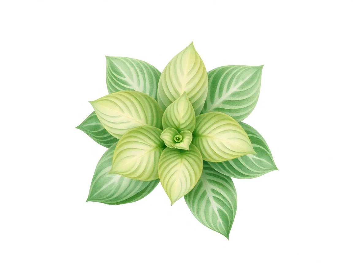 Watercolor illustration of Hosta 'Rim Rock'