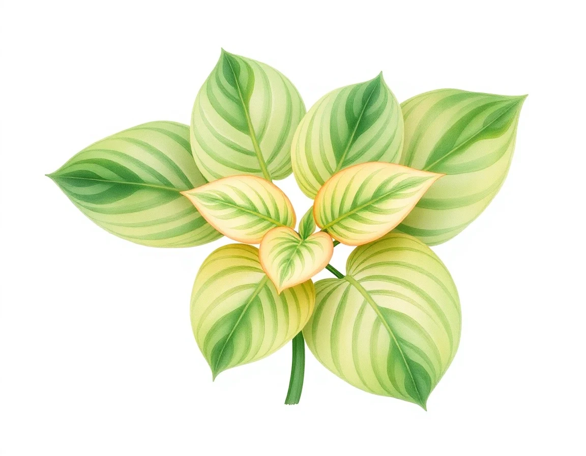 Watercolor illustration of Hosta 'Rip Curl'