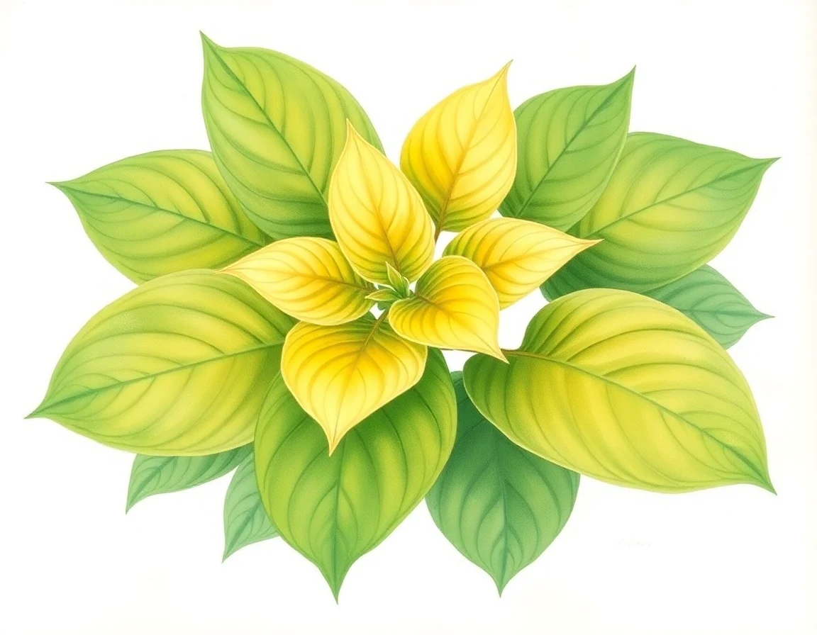 Watercolor illustration of Hosta 'Rise and Shine'