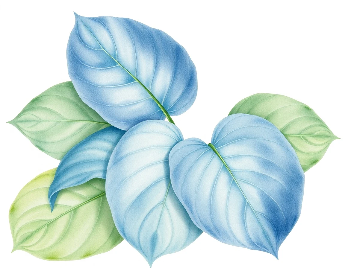 Watercolor illustration of Hosta 'Robb's Dream'
