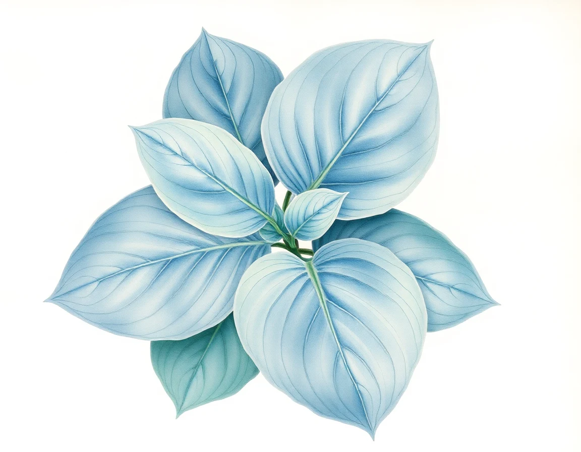 Watercolor illustration of Hosta 'Robert Frost'