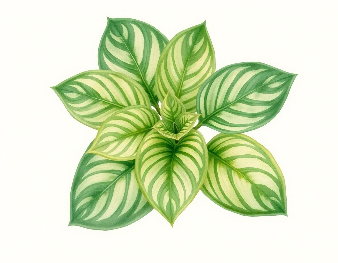 Watercolor illustration of Hosta 'Rock Happy'