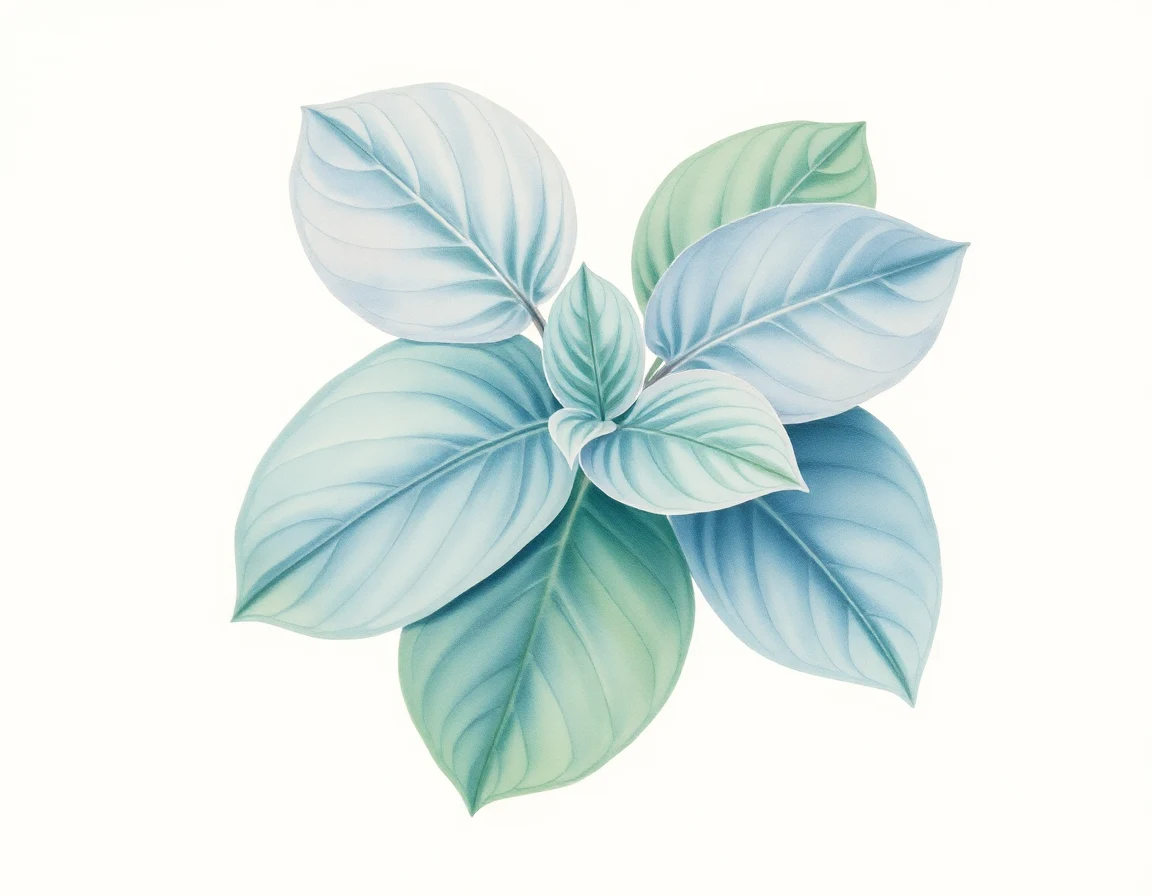 Watercolor illustration of Hosta 'Rocky Fork'