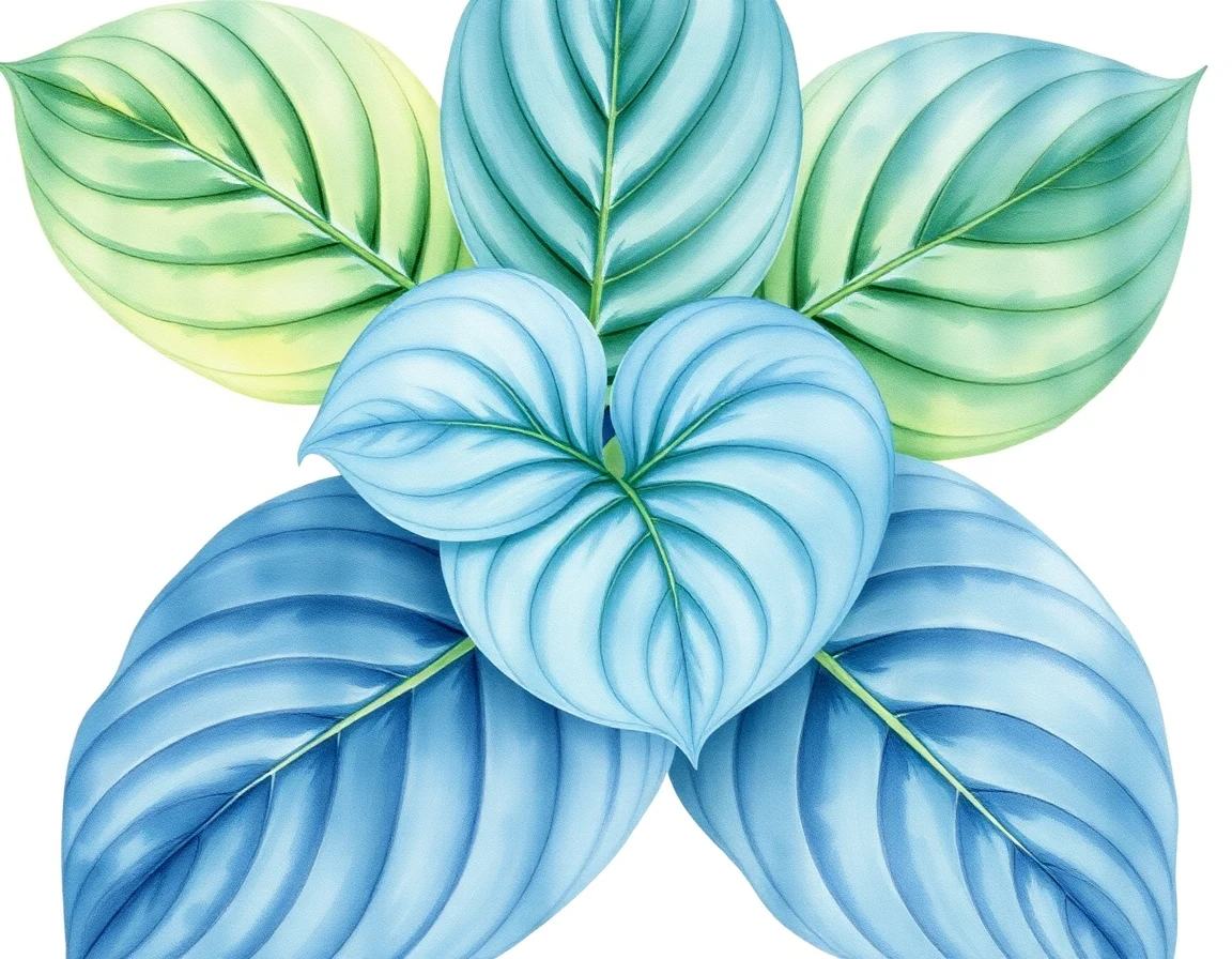 Watercolor illustration of Hosta 'Roderick'