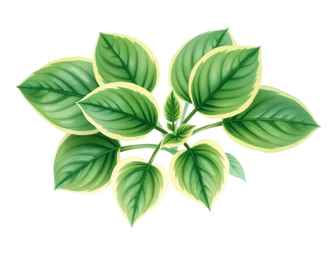 Watercolor illustration of Hosta 'Rosedale Alligator Tail'