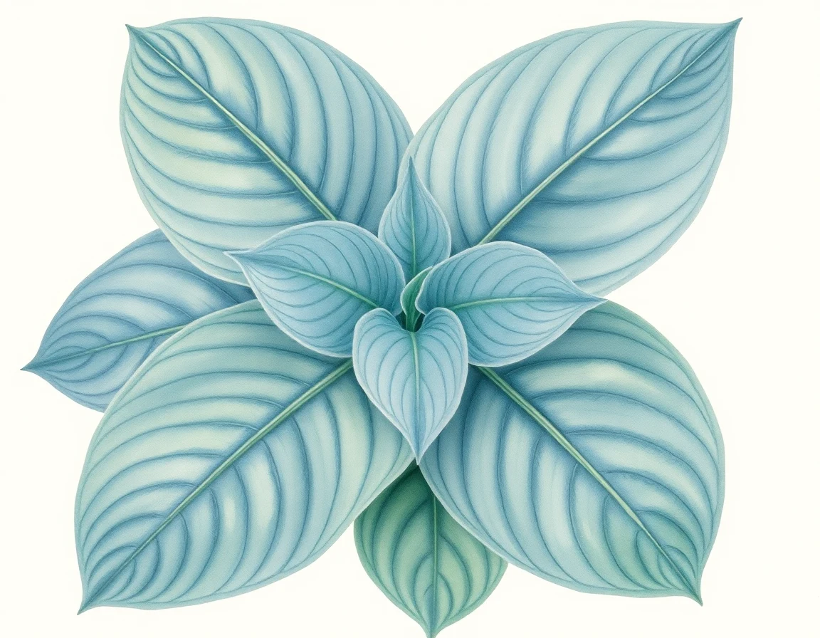 Watercolor illustration of Hosta 'Rosedale Catcher's Mitt'