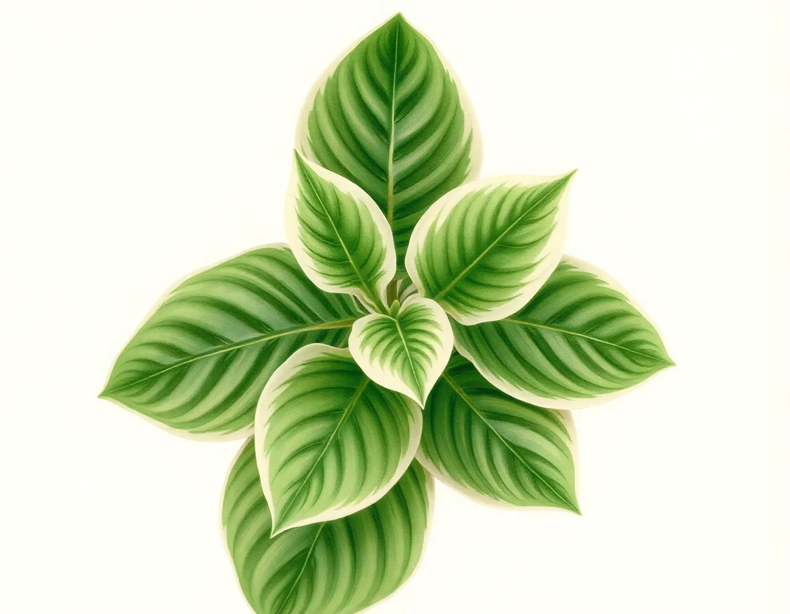Watercolor illustration of Hosta 'Rosedale for Pete's Sake'